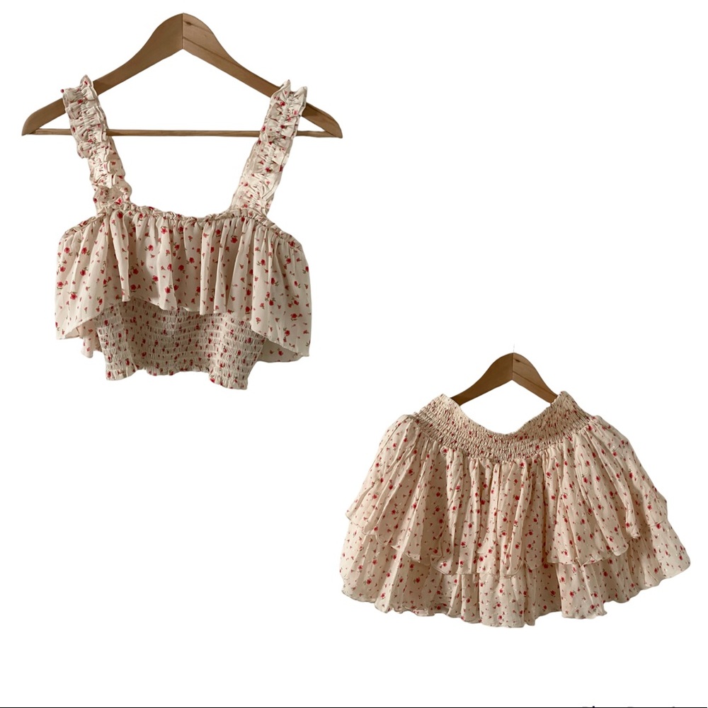 Forever 21 cropped floral set